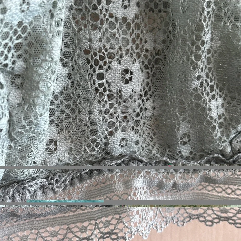Victoria's Secret Bralette Size XS Light‎ Green Floral Lace Racerback Under Wire